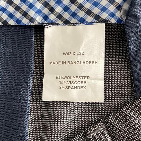 Nautica Ceylon Dress Pant Men's 42x32 Flat Front Active Stretch Dark Grey NEW - Picture 9 of 12